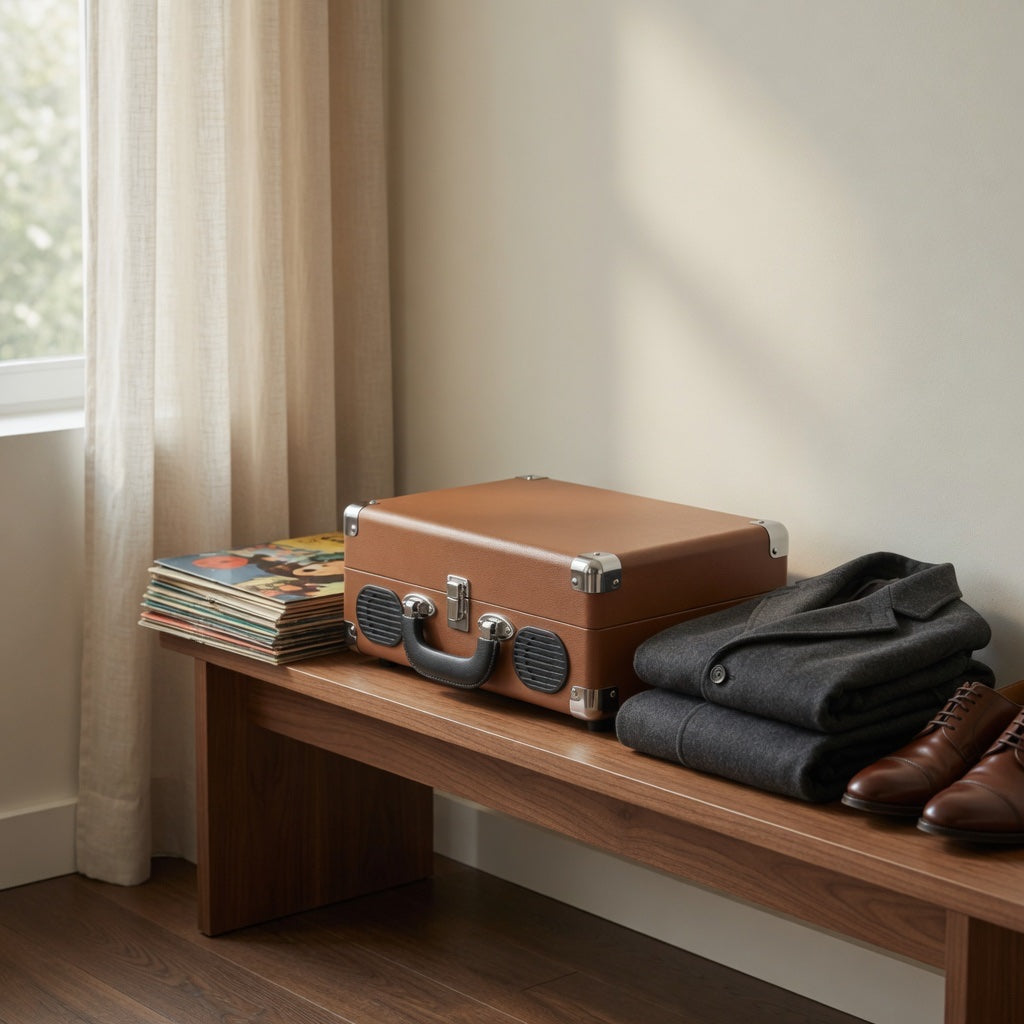 Valise Nomade sur un banc d'entrée