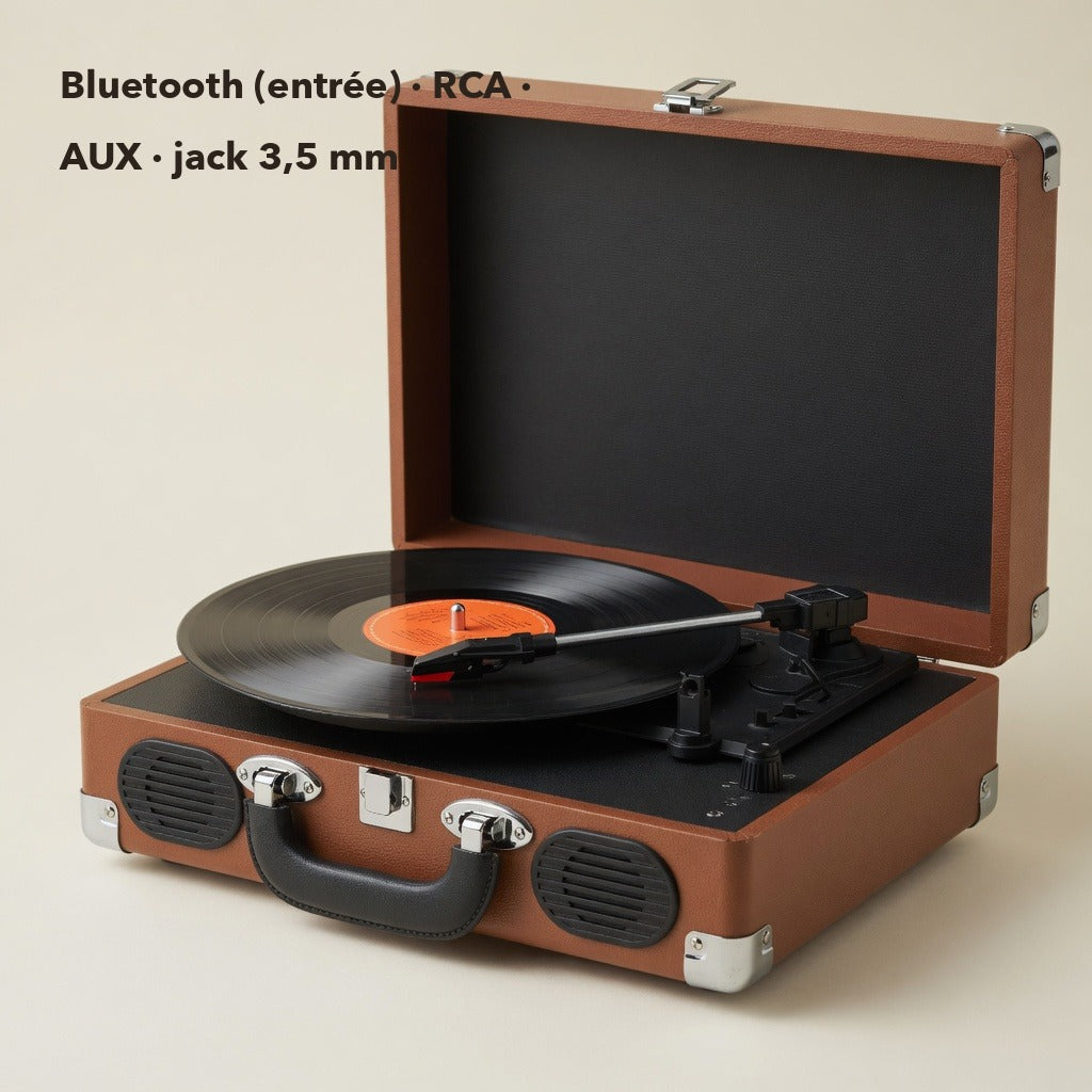 Bluetooth entrée, RCA, AUX, jack 3,5 mm